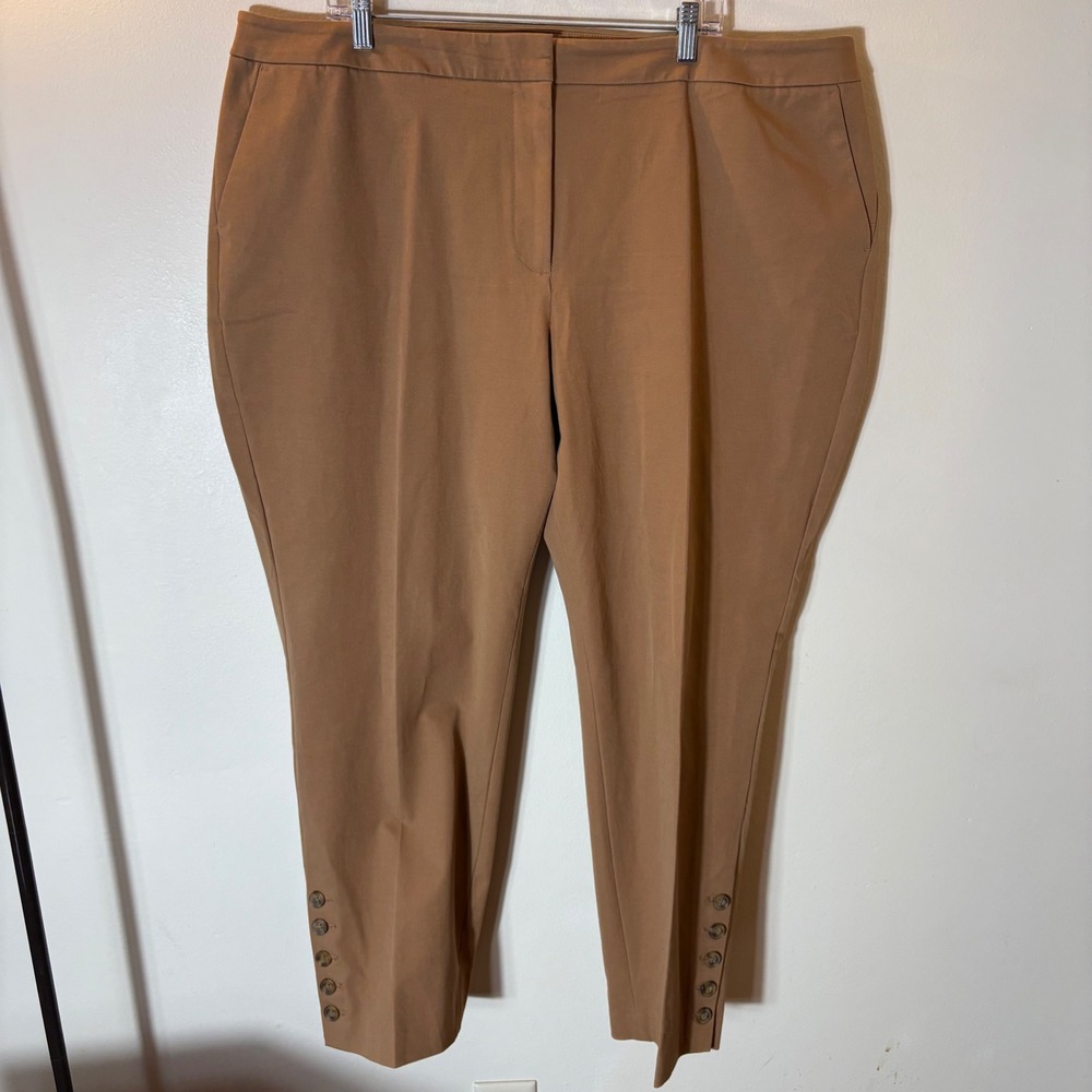 Talbots Hampshire Ankle Pants Women Size 22W Tan